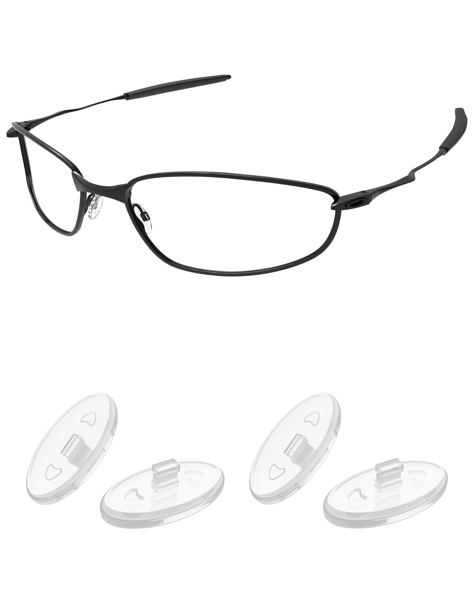 PapaViva Replacement Nose Pads Nose Pieces for Oakley Dart/Liv - Euro Fit (2 Pairs Packed-Clear)