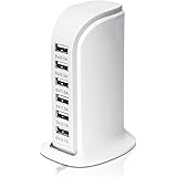 6-Port USB Wall Charger Desktop Charging Station Quick Charge 2.1,Compatible with iPhone14,Samsung,LG, Nexus, Nokia, Lumina,