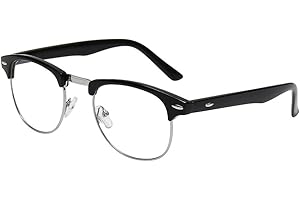 Shiratori New Vintage Fashion Half Frame Semi-Rimless Clear Lens Glasses