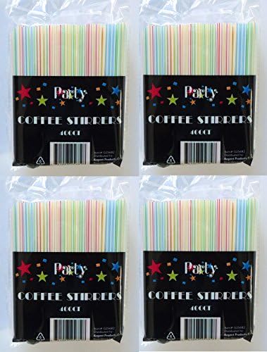 1600 Count Color Strip Plastic Coffee Sip Stirrers