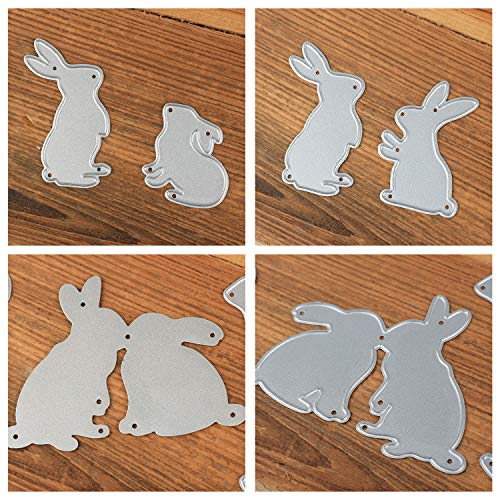 Tanlee 5 Pieces Happy Easter Rabbit Cutting Dies Bunny Metal Embossing Stencils Template for Paper DIY Craft Decoration - Thumbnail 4