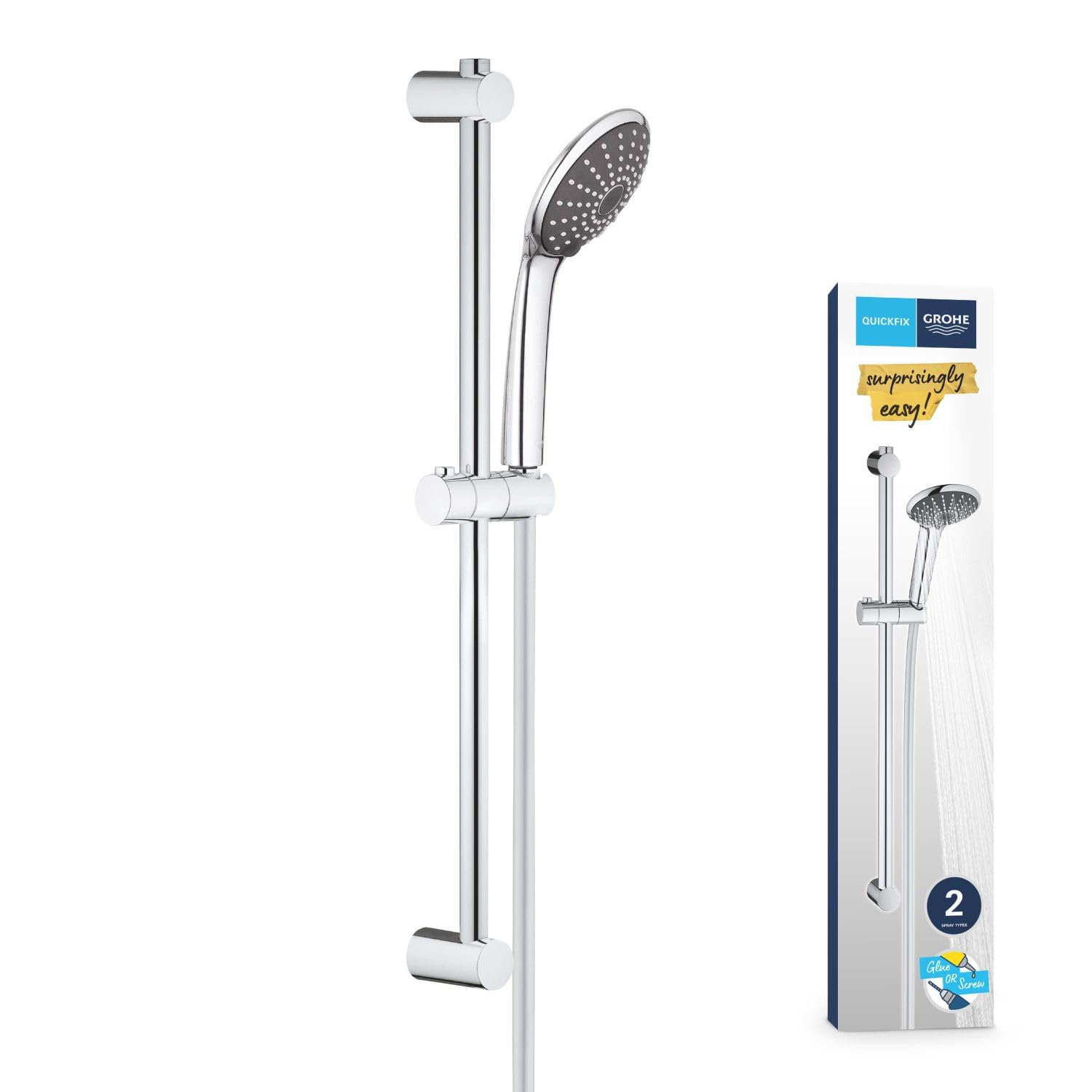 GROHE 27326000 Vitalio Joy 110 Duo Shower Rail Set with 2 Spray Options