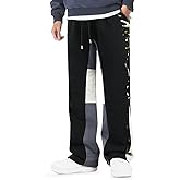 GINGTTO Men's Sweatpants Open Bottom with Pockets Stacked Flared Track Pants