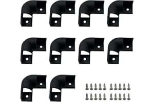 HAMRVL 10pcs Led Aluminum Channel Corner Kit Black for Led Strip Lights L Shape 90 Degree Connectors Suit for V Shape Kitchen Cabinets LED Aluminum System 16x16mm with Screw Angle Turning Solution