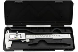Digital Vernier Caliper 150mm Stainless Steel Electronic Caliper with LCD Display, 0-6 Inch Metric Conversion for Inside Outs