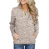 iWoo Casual sweatshirt met lange mouwen voor dames, met opstaande kraag, korte mouwen, korte mouwen, ritssluiting en…