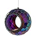 Sunnydaze 6-Inch Glass Mosaic Hanging Bird Feeder for Outdoors - Fly-Through Wild Bird Feeder - Iridescent Purple Mosaic