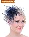 Merya Dress MeryaDress DotVeil Kentucky Derby Fascinator Hats Feather Prom Cocktail Tea Party Hats Navy
