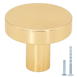 HANIHUA 30 Pack Gold Cabinet Knobs Brushed Brass