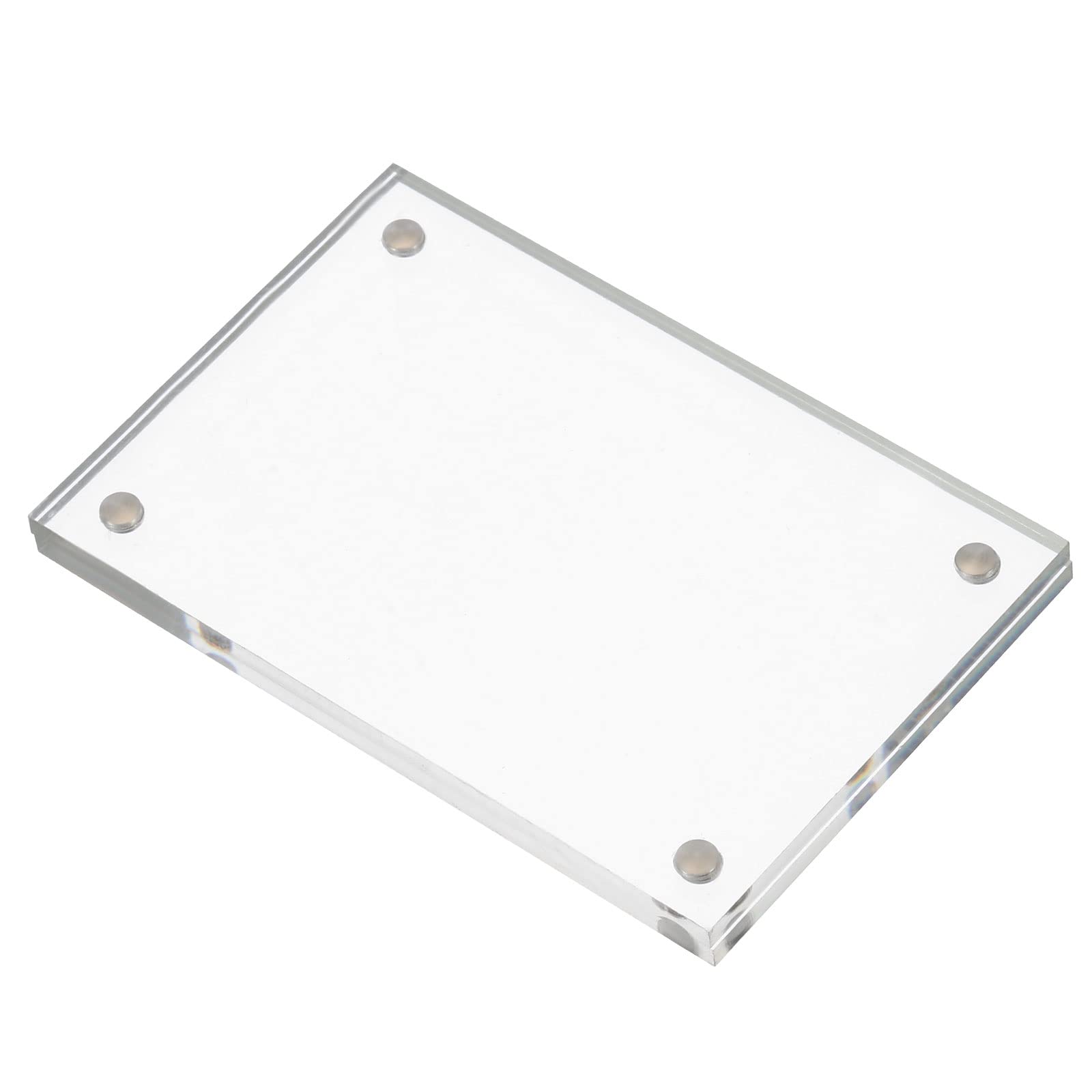 PATIKIL 2.2" x 3.2" x 0.2" Acrylic Picture Frame, Magnetic Photo Frames Display Double Sided for Family Home Office, Clear