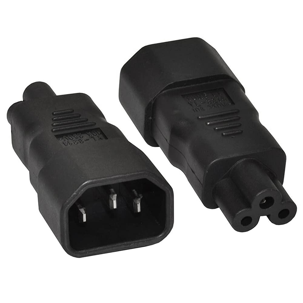 IEC 320 Adapter 3 Poles Socket C14 to Cloverleaf Plug Micky C5 Straight Extension Power Adapter