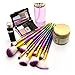 FONY Mermaid Makeup Brushes 10 Pcs Professional Makeup Brush Set, Premium Silky Soft Synthetic Bristles with Mermaid Handle Cosmetics Brush Kit (10,Dark)