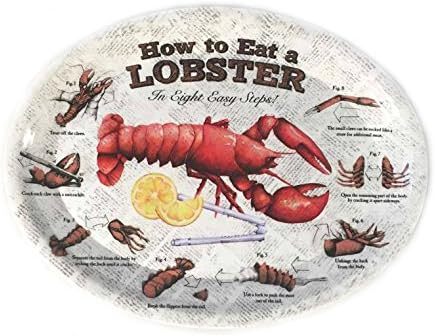 How To Eat a Lobster - Lobster Plates with Diagram (Set of 4)