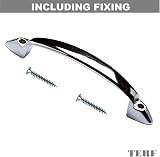 TERF 2 Pack Traditional Polished Chrome D Shape Front Fix Pull Handle 100mm view 2