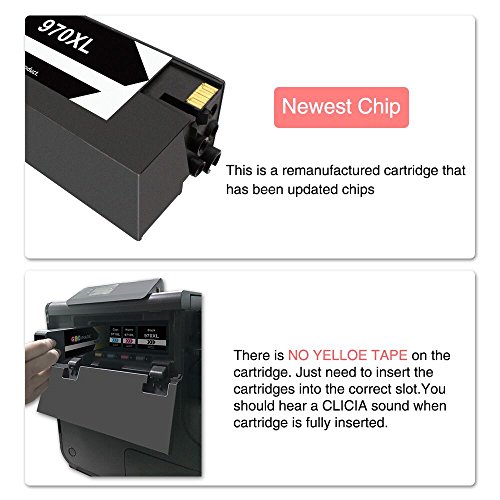 GPC Image Remanufactured Ink Cartridge Replacement for HP 970XL 971XL 970 XL 971 XL to use with Officejet Pro X476dw X576dw X476dn X451dw X551dw X451dn Printer (Black Cyan Magenta Yellow, 4-Pack)