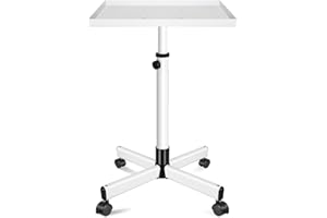 GZGDLJQ Salon Tray on Wheels, White Tattoo Tray Salon Rolling Tray Cart Adjustable 30-37 Inch Salon Tray Equipment Service Instrument Storage Tray Accessory for Tattoo Spa Hairstylist Medical Dental