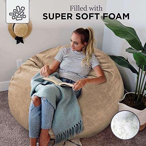CordaRoy's Corduroy Bean Bag Chair, Convertible Chair Folds from Bean