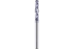 SpeTool 14411 Ball Nose Carbide End Mill CNC Cutter Router Bits Double Flute Spiral Milling Tool 1/4 Inch Shank with 3 Inch O