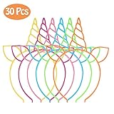 CXWILL Unicorn Headbands 30 Pcs Plastic Unicorn Hairbands for Girls Party Favors (6 Colors)