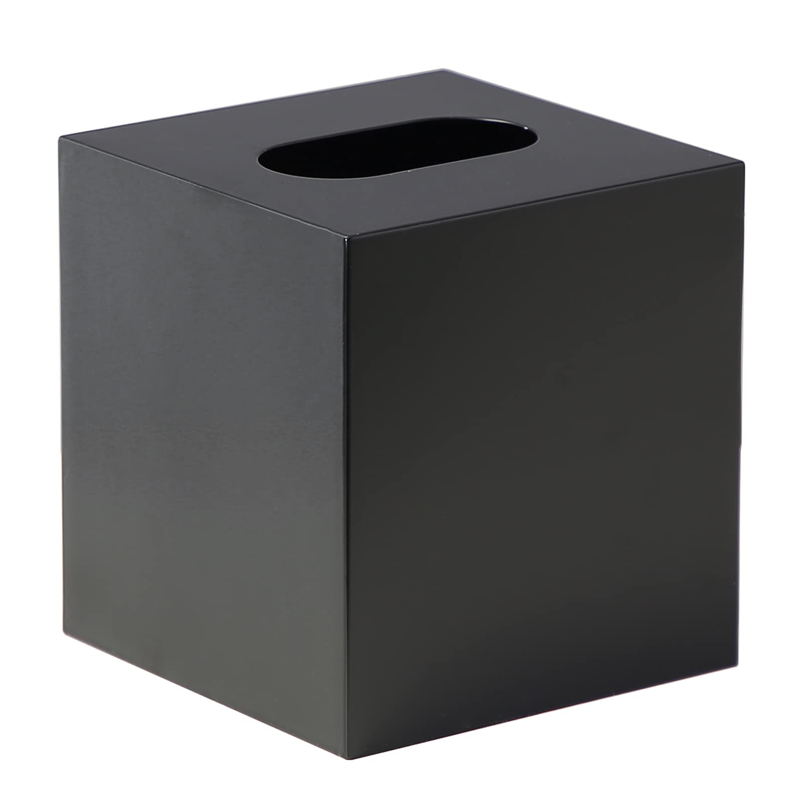 Photo 1 of HOUSE DIARY Metal Square Tissue Box lid, Modern Facial Tissue Holder for Bathroom Vanity Tops, Bedroom Dressers, Nightstands, Desks, Offices (Black)