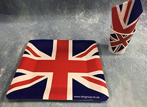 Party Heaven 72 PIECE UNION JACK ROYAL WEDDING PLATES AND CUPS TABLE WARE SET