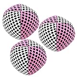 Speevers Xballs Juggling Balls Professional Set of 3 Fresh Design - 10 Beautiful Colors Available - 2 Layers of Net Carry Case - Choice of The World Champions (White - Pink, 90g)