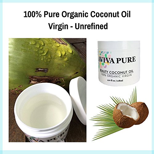 Organic Coconut Oil for Face Body Hair & Nails, Hair Growth & Stretch Marks. Unrefined Coconut Oil Skin Moisturizer and Makeup Remover (4oz) - Thumbnail 2