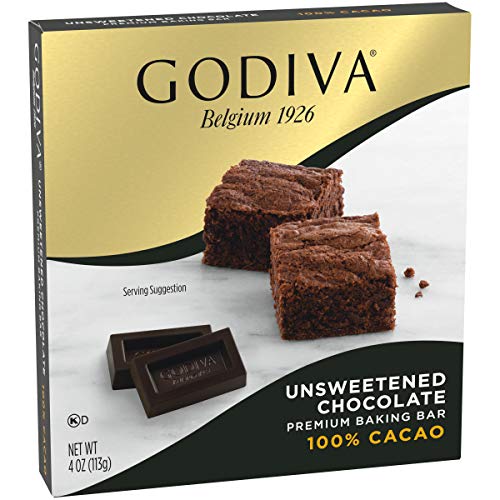 Godiva Unsweetened Chocolate Premium Baking bar, 4 oz