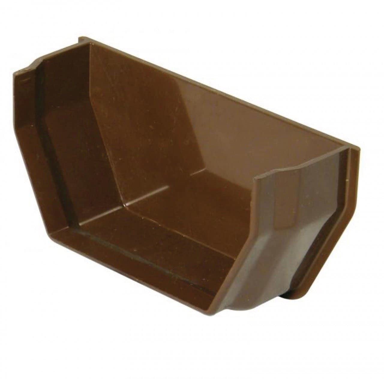 FLOPLAST 114mm Square Gutter Internal Stop End - Brown - Pack of 2