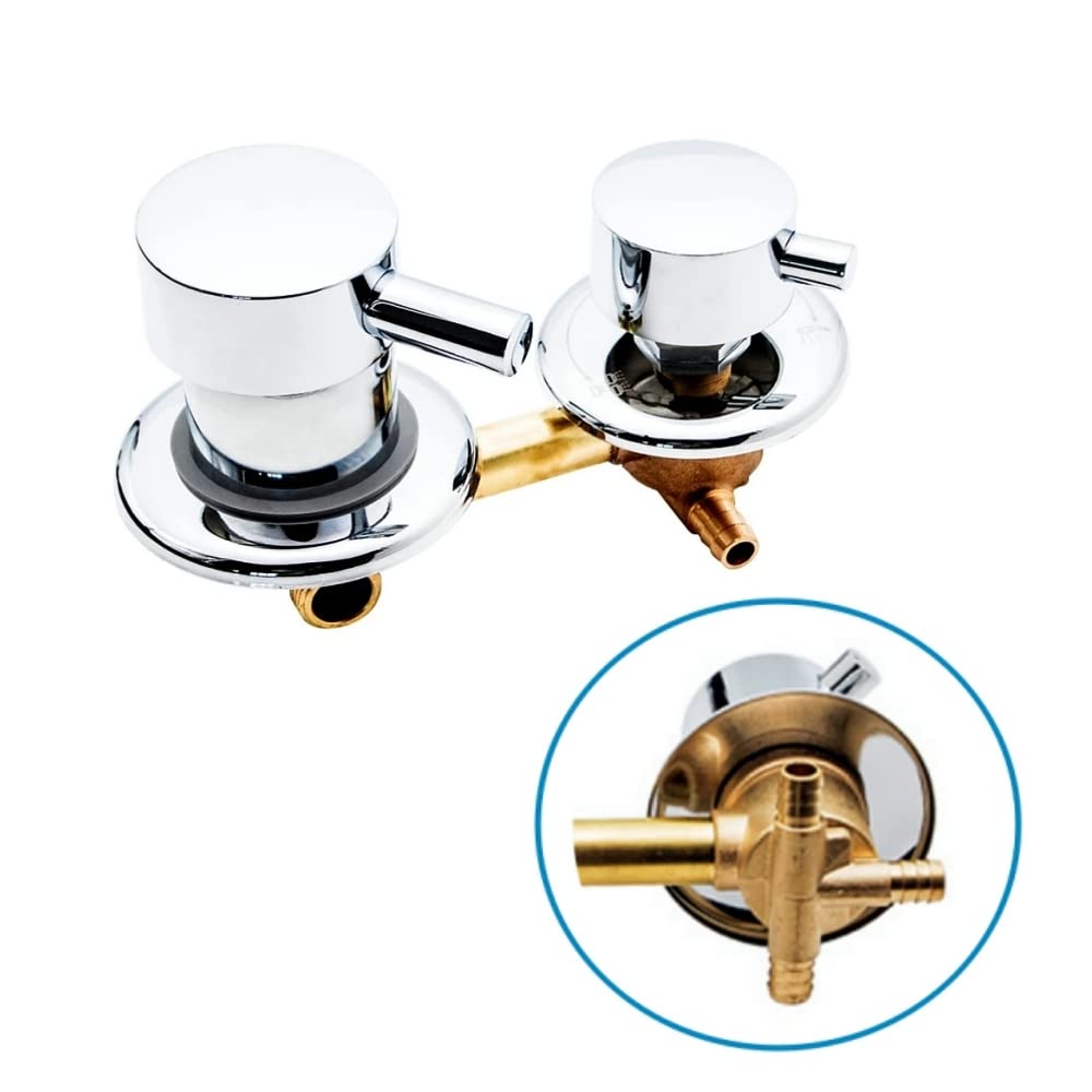 AFUDER Wall Mounted Shower Room 2/3/4/5 Ways Water Outlet Brass Shower Tap Screw Or Intubation Copper Shower Cabin Mixing Valve Cold Hot Water Mixer Tap Brass Chromed