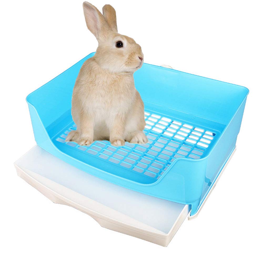 Amakunft Large Rabbit Litter Box with Drawer, Corner Toilet Box with