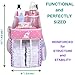 CRADLE STAR Hanging Diaper Caddy Organizer - Baby Shower Gifts for Changing Table - Hold 50+ Diapers - Nursery Baby Essentials for Newborn - Pink - 17x9x9 inches