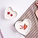 BigNoseDeer Super Cute heart shape Ceramic Sauce Dish,Mini Side Seasoning Dish,Condiment Dishes/Sushi Soy Dipping Bowl,Snack Serving Dishes,Love Porcelain Small Saucer Set(Set of 4) (3.38inch)