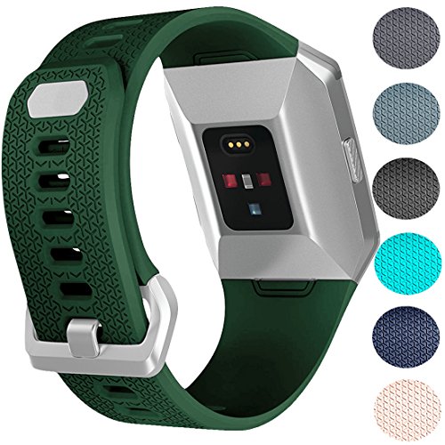 Ouwegaga for Fitibt Ionic Bands, Replacement Sport Watch Accessories Band for Fit bit Ionic Smart Watch,Small,Olive Green