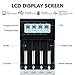 Universal 18650 Battery Charger, LCD Display Speed Batteries Charger with 4 Bay Discharge Function for Rechargeable 3.6/3.7v Li-ion 18650 26650 18350 17670 18700 21700 20700 RCR123 Batteries