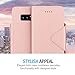 Maxboost Note 8 Wallet Case [Folio Style] [Stand Feature] mWallet Series For Samsung Galaxy Note 8 (2017) [Rose Gold] Card Leather Flip Cover with Hand Strap [Card Slot/Side Pocket] Magnetic Closure