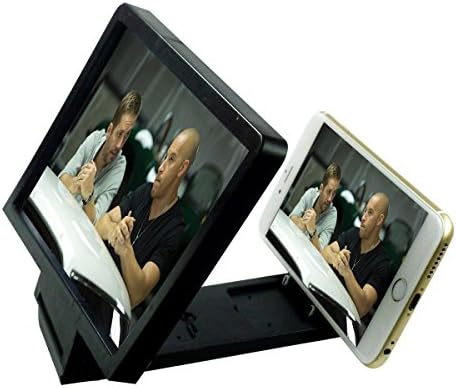 ljersa Enlarged Screen Mobile Phone 3D Screen Magnifier HD Video Amplifier with Foldable Holder Stand for Iphone 6 6plus 5S 5C Sumsung Galaxy S6 S5 S4 S3 HTC LG Protect Eyes (Black)