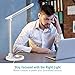 TaoTronics LED Desk Lamp Fast Wireless Charger, 7.5W for iPhone X, Plus, 10W for Galaxy, S9+, S8, S7 & Note 8 and All Qi-Enabled Devices, 5 Lighting Modes, USB Port (Upgraded Version), White