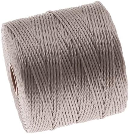 BeadSmith XCR-4251 Super-Lon Cord 18 Twisted Nylon Spool, Silver, 77 yd