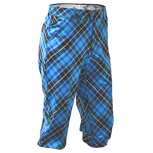 Royal & Awesome Blue Plaid Trews Mens Golf Knickers 32