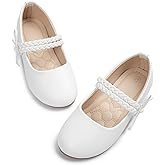 Meckior Toddler Little Girl Mary Jane Dress Shoes Ballet Flats for Girl Party School Shoes Bowknot Princess Shoes