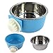 Pet Food Bowl Removable Stainless Steel Hanging Bowl with Bolt Holder,By Lesypet