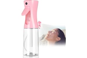 MILUKON Spray Bottle, Fine Mist Spray Bottle for Hair, Ultra-Fine Continuous Spray Bottle for Skincare, Plant Care, Pet Grooming, Cleaning and Disinfection, Refillable Spray Container (1Pcs Light Pink 6.8oz)