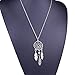 Bestpriceam Bohemian National Wind Tassel Feather Turquoise Long Necklace