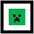 Trends International Gallery Pops Minecraft: Iconic Pixels - Mobs - Creeper Wall Art, Black Framed Version, 12'' x 12''