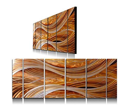 Yihui Arts Handmade Abstract Group Contemporary Metal Wall Art with Soft Color (24 x 65 in)