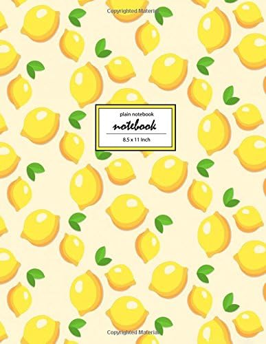 Notebook: Unruled/Unlined/Plain Notebook/Sketchbook - (8.5 x 11 inches) Large - 110 Pages - Lemon