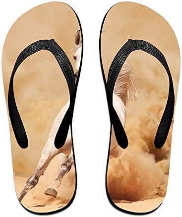 Couple Flip Flops Horse Sand Print Chic Sandals Slipper Rubber Non-Slip Beach Thong Slippers