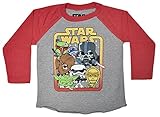 Star Wars Toddler Boys T-Shirt R2D2 C3PO Yoda Vader Print Long Sleeve Raglan