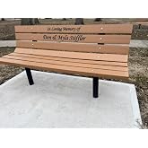 Roudebush Company Memorial Park Bench ~ with Epoxy Colored Letters (Many)